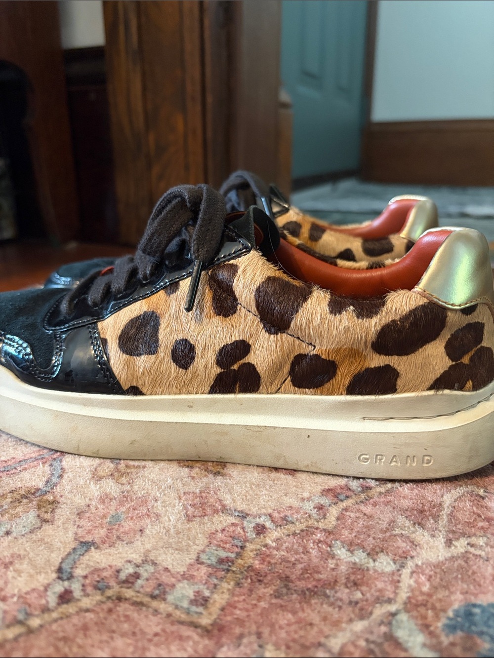 Cole Haan Women's Leopard-Print Sneakers with Black Accents